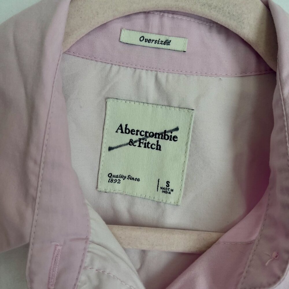 Abercrombie & Fitch Oversized Two-Tone Purple Button-Down Top - Picture 4 of 4